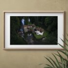 fine art print landscape charming castle.